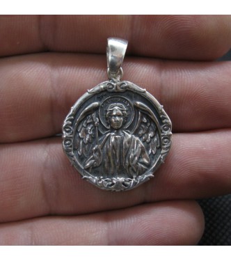 PE001418 Sterling Silver Pendant Archangel Michael Genuine Solid Hallmarked 925 Handmade
